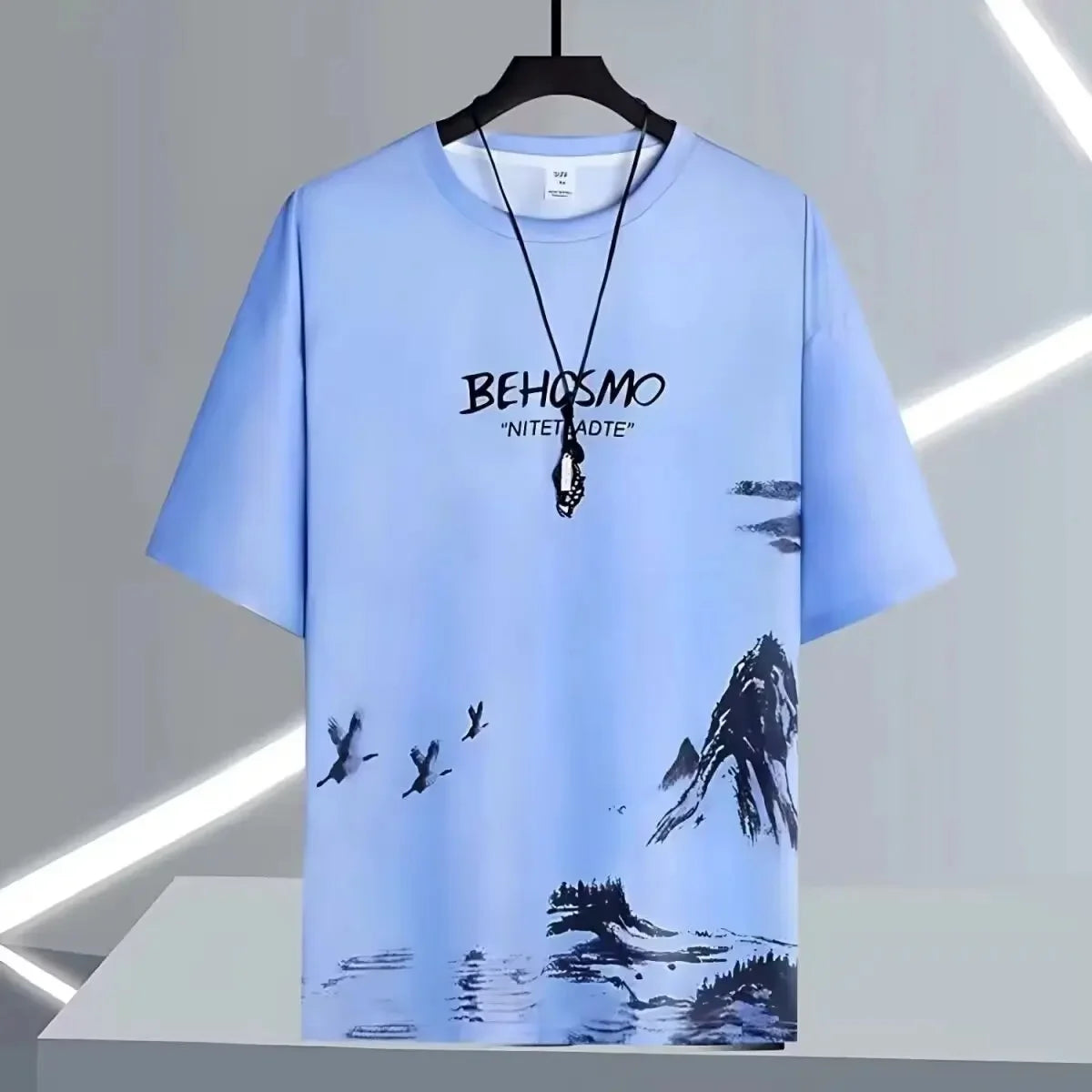 Loose Short Sleeve round Neck T-Shirt Thin Summer Casual Style for Men Breathable Streetwear Student Stall Short T-Shirt