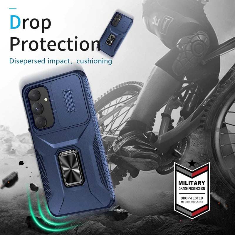 New Armor Shockproof Magnetic Ring Stand Holder Case For samsung A55 A54 S24 Ultra S23Ultra A34 A05 Cover 360° rotating bracket