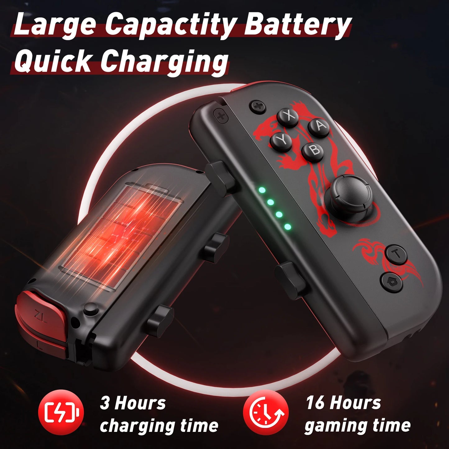 BT 5.2 Joy Pad Controller L/R Joypad For Nintend Switch/Oled/Lite wireless Joystick with Dual Vibration 6-Axis Gamepad