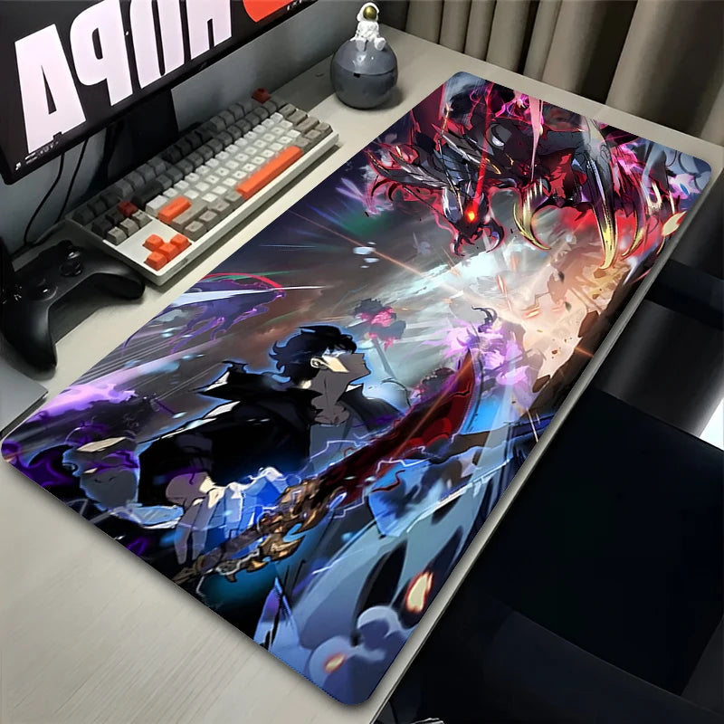 Mouse Pad Laptop Gaming Accessories Keyboard Pad Cool Anime Solo Desktop Mouse Mat Office PC L-leveling Gamer HD Print Mousepad