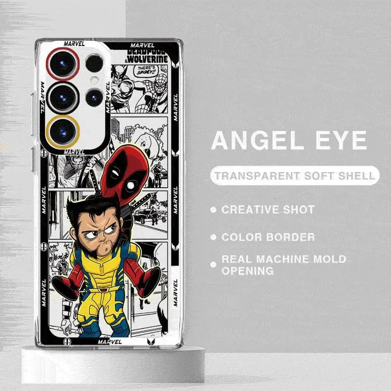 Deadpooll Wolverinee Clear Phone Case for Samsung Galaxy S24 Ultra S23 S22 S21 10 Plus S20 FE Note 20Ultra Cover