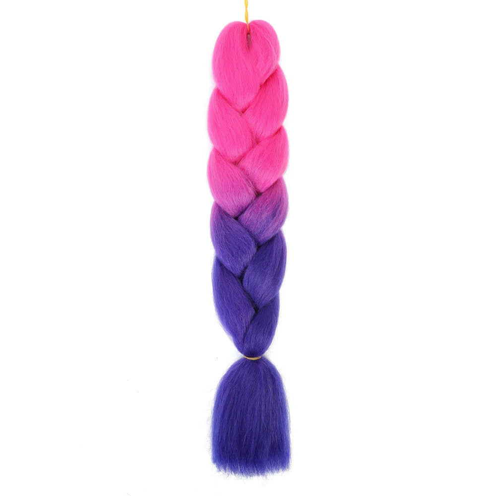 AZQUEEN 24 Inch Jumbo Braids Extensions Synthetic Braiding Hair Afro Ombre Color kanekalon Hair for Children Braid