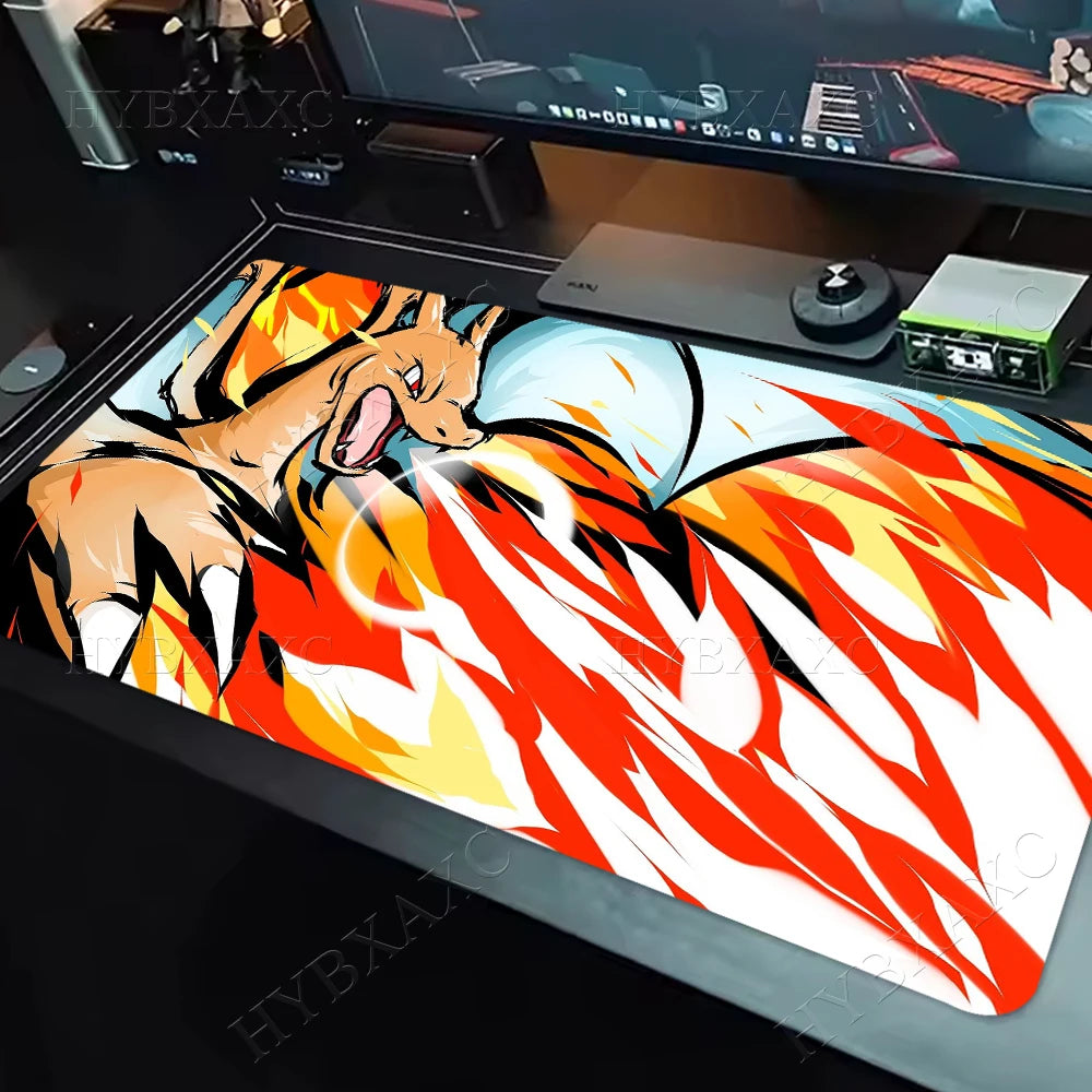 Gaming Mouse Pad P-pokemon Charizard Home New HD Pc Mousepad XXL keyboard pad Non-Slip Office Carpet Laptop Mice Pad Gift