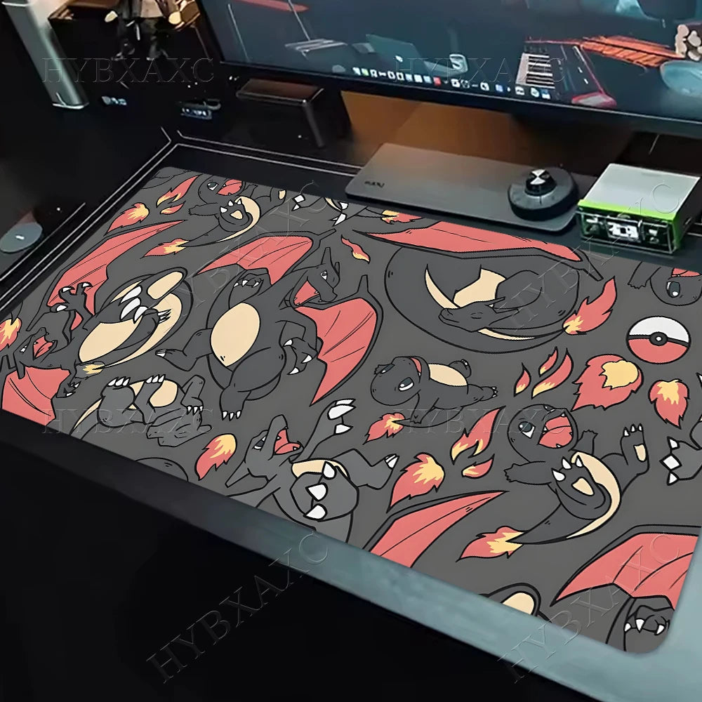 Gaming Mouse Pad P-pokemon Charizard Home New HD Pc Mousepad XXL keyboard pad Non-Slip Office Carpet Laptop Mice Pad Gift