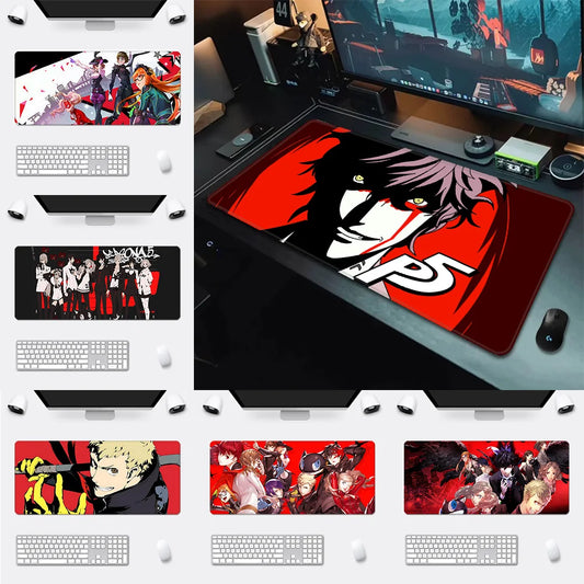 Game Persona P5 Mousepad HD Printing Computer Gamers Locking Edge Non-slip Mouse Pad XXL90x40cm Keyboard PC Desk Pad
