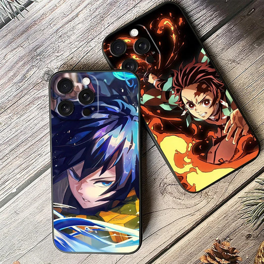 Anime D-Demon S-Slayer Self For Apple iPhone 16 15 14 13 12 11 XS XR X Pro Max Plus Mini Black Funda Phone Case