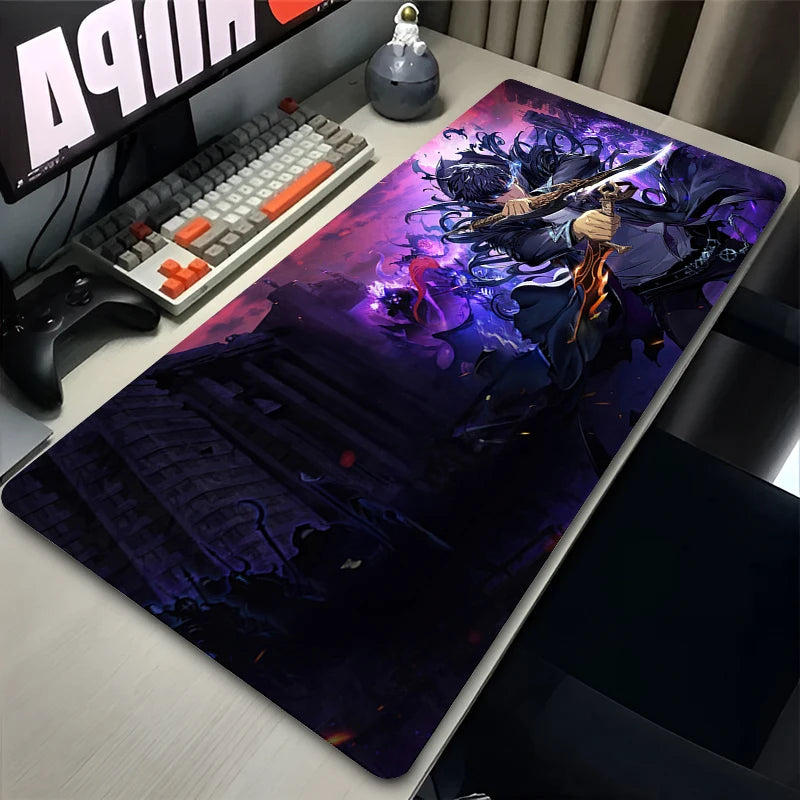 Mouse Pad Laptop Gaming Accessories Keyboard Pad Cool Anime Solo Desktop Mouse Mat Office PC L-leveling Gamer HD Print Mousepad