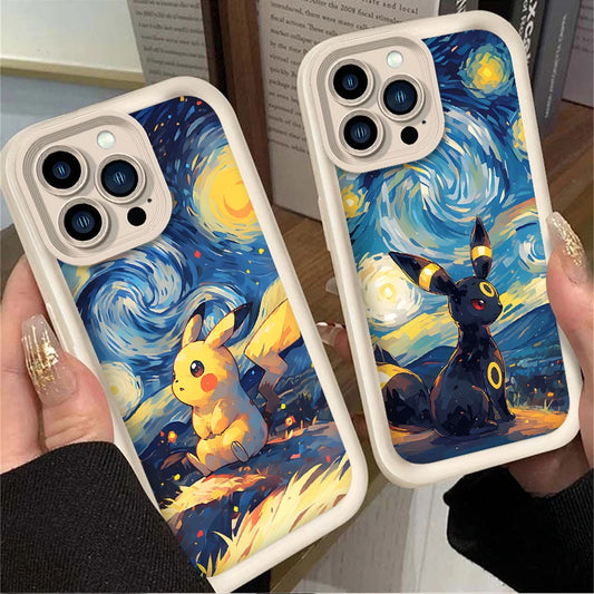 Anime P-Pokemon Phone Case for iPhone 16 15 14 13 12 11 Pro Max XS X XR 8 7 6S Plus SE 2020 Soft Silicone Printing Back Cover