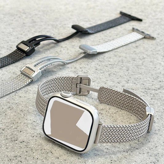 Women Metal Strap for Apple Watch Band 9 8 Ultra 49mm 7 SE 6 5 41mm 45mm 42mm 44/40/38mm Lady Gold Slim Magnetic iWatch Bracelet