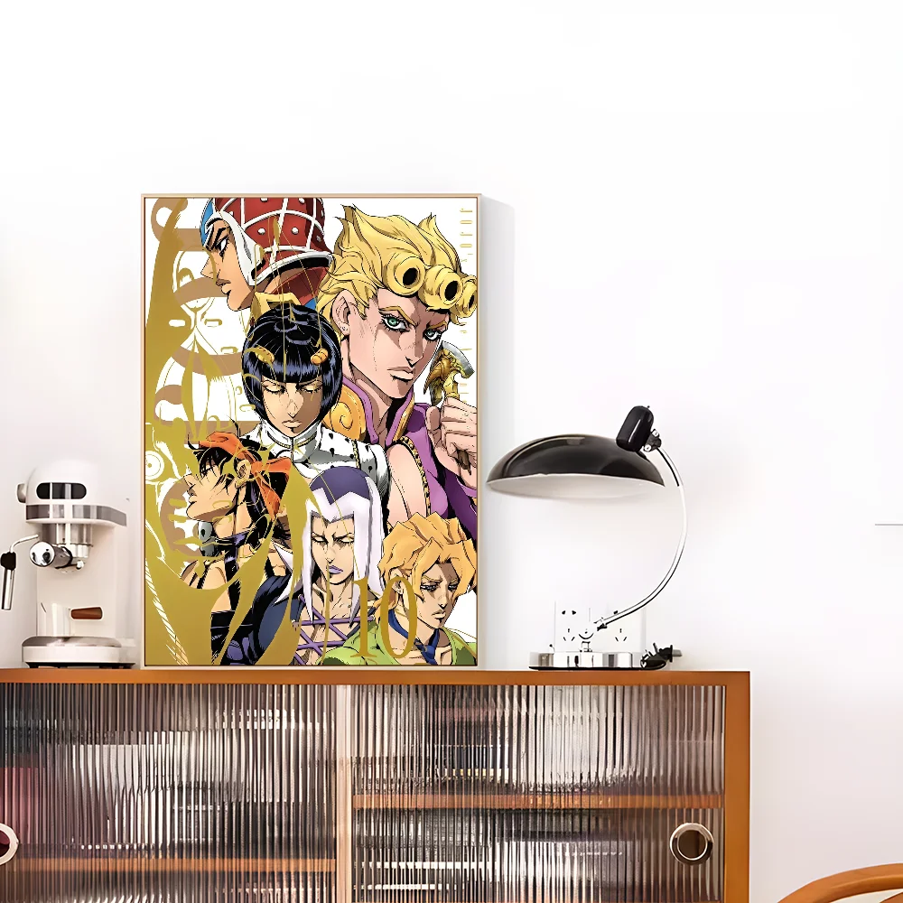 Anime JoJo Bizarre Adventure Retro Self-adhesive Art Poster Whitepaper Sticker DIY Room Bar Cafe Wall Decor
