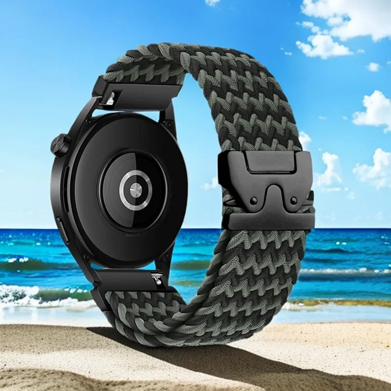 Braided Loop for Fitbit Versa 3/4 Watch Band Parachute Style Buckle Bracelet Correa Elastic Band for Fitbit Versa2/Sense1 2 Band