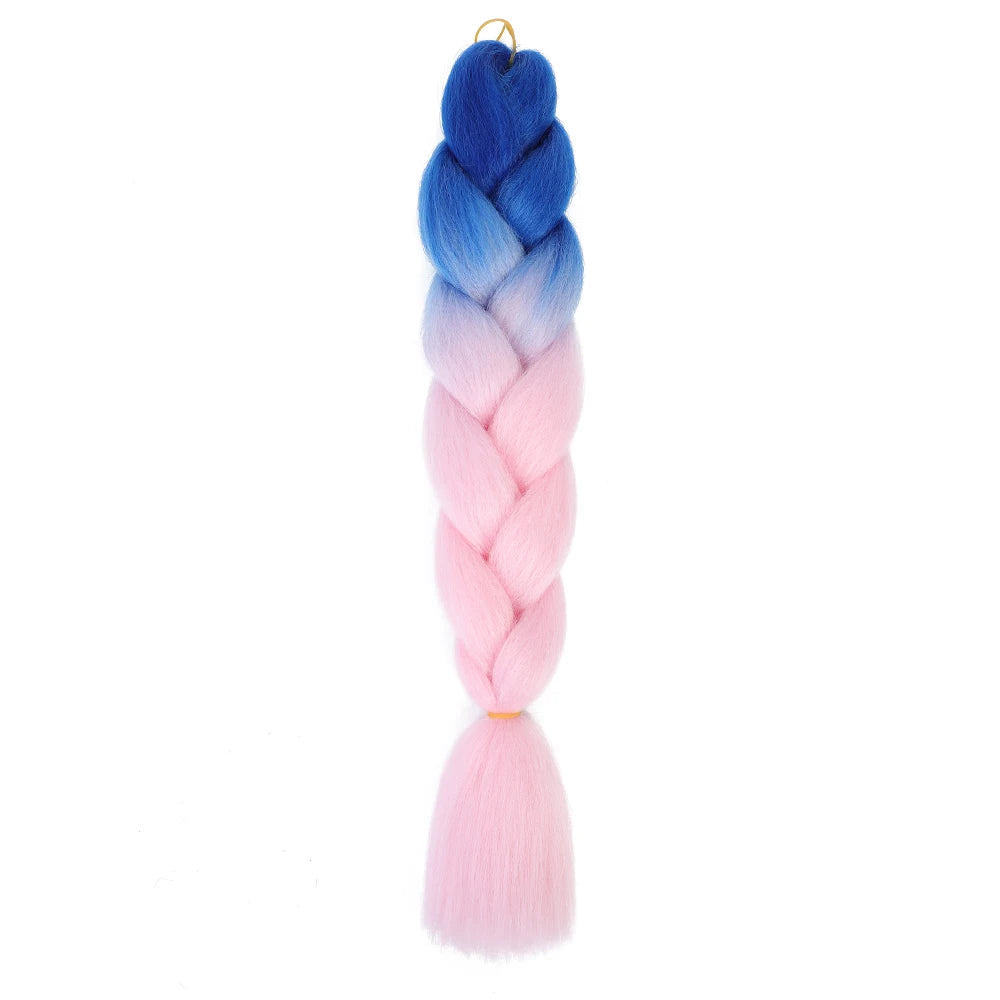 AZQUEEN 24 Inch Jumbo Braids Extensions Synthetic Braiding Hair Afro Ombre Color kanekalon Hair for Children Braid