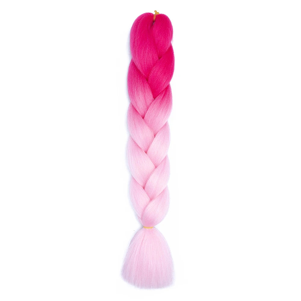 AZQUEEN 24 Inch Jumbo Braids Extensions Synthetic Braiding Hair Afro Ombre Color kanekalon Hair for Children Braid