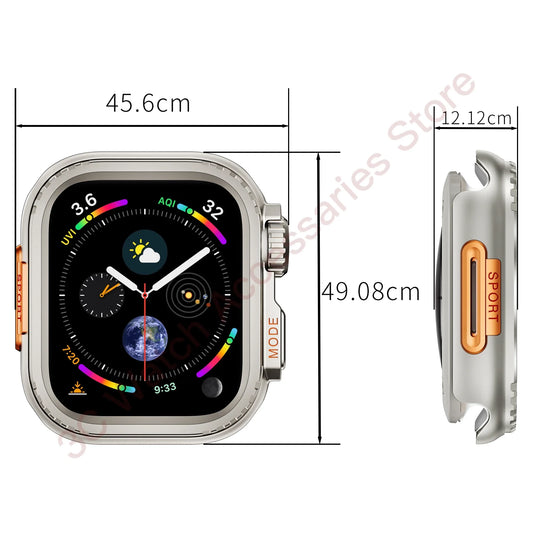 Metal Bumper Case For Apple Watch 45mm 44mm Protector Frame Cover For iWatch Series 9 8 7 6 5 4 SE Change To Ultra 2 49mm