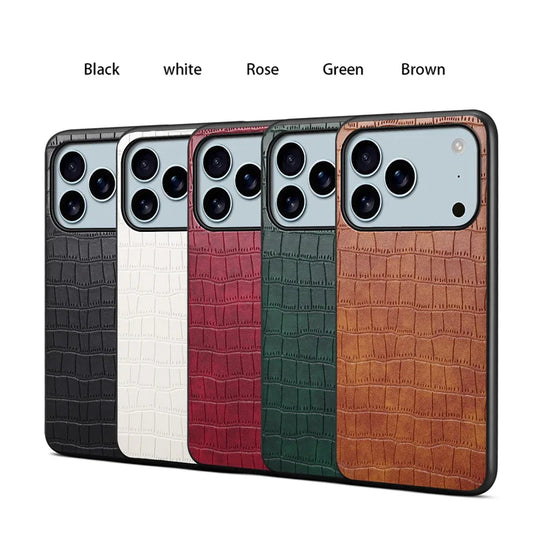 For iPhone 17 Air 17Pro Max Luxury PU Leather Phone Back Case Cover for iPhone 17 17Air 17 Pro Max Shockproof Bumper Coque