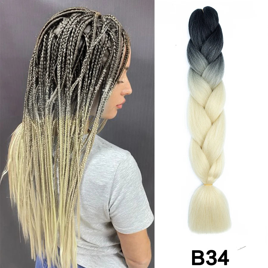 Jumbo Braiding Hair Synthetic Crochet Braids Hair Knotless Braids For Box Braids Senegales Tribal Braids Yaki Hair Extensions