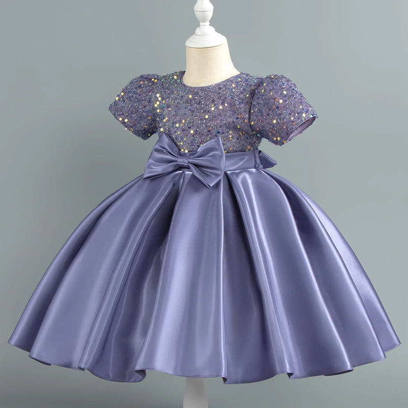 Baby Girls Christmas Dress Sequin ShortSleeve Party Dress Birthday Toddler Dress Wedding Princess Dress for Kid Girl Luxury Cown