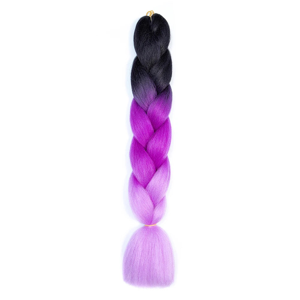 AZQUEEN 24 Inch Jumbo Braids Extensions Synthetic Braiding Hair Afro Ombre Color kanekalon Hair for Children Braid