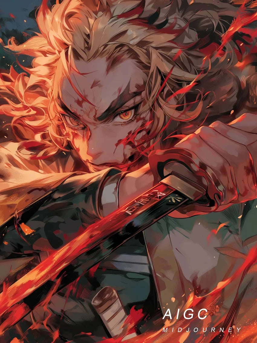 Demon Slayer 5D Diamond Painting Kamado-Nezuko Diamond Embroidery Full Diamond Mosaic DIY Rengoku Kyoujurou Decorative Painting