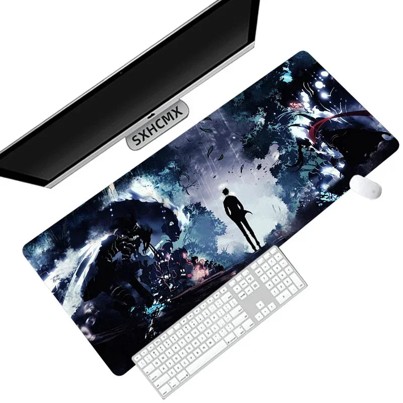 Gaming Mouse Pad Anime Solo Leveling Large Desk Mat XXL Computer Accessories Mousepad 900x400 Stitch Edge Rubber Keyboard Mat