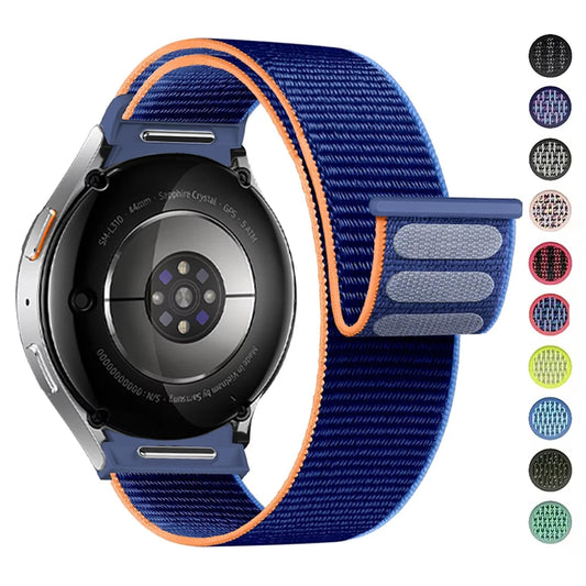 Band For Samsung Galaxy Watch 7/6/4/classic/5 pro 44mm 40mm wrist No Gaps Nylon sport loop correa bracelet Galaxy Watch 7 Strap