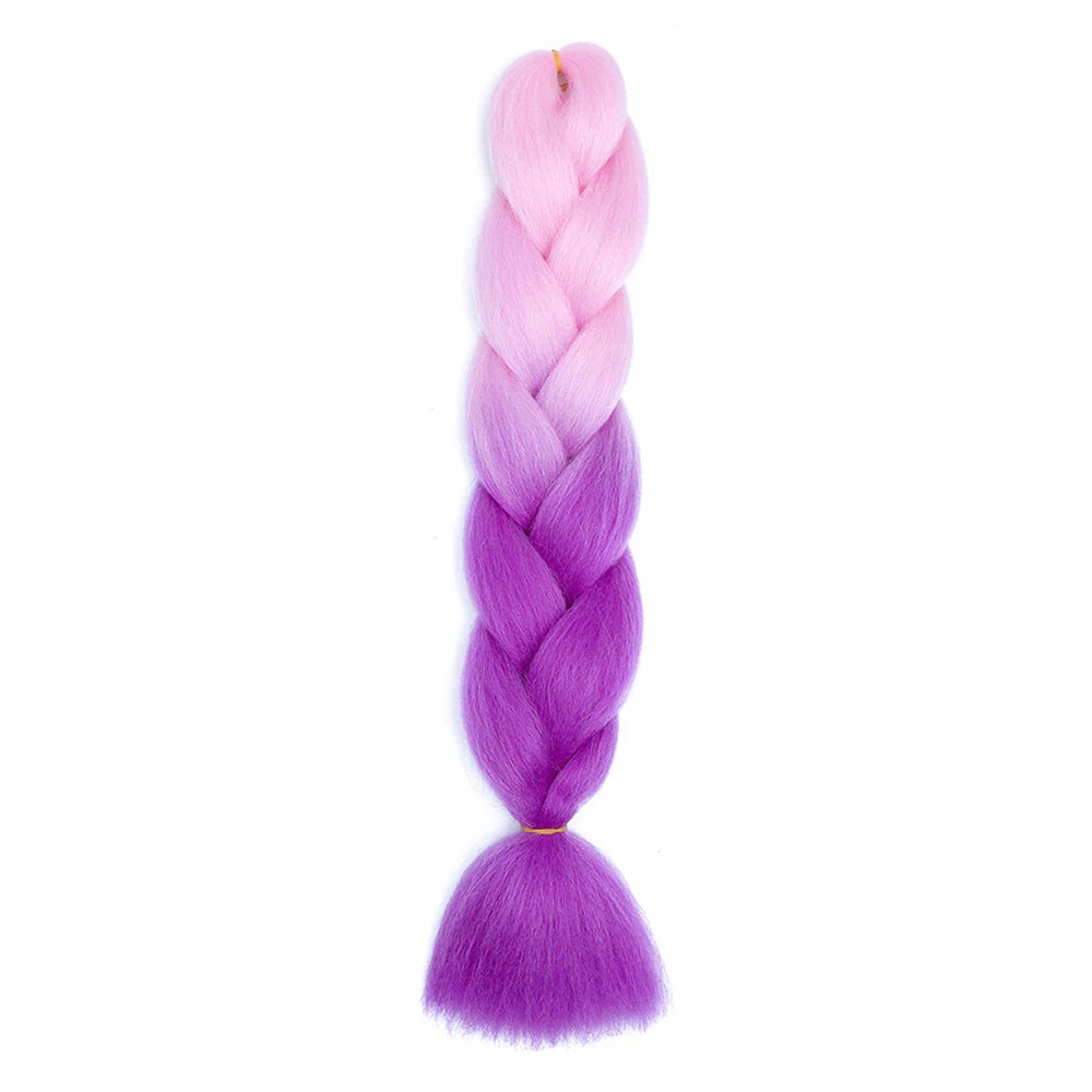 AZQUEEN 24 Inch Jumbo Braids Extensions Synthetic Braiding Hair Afro Ombre Color kanekalon Hair for Children Braid