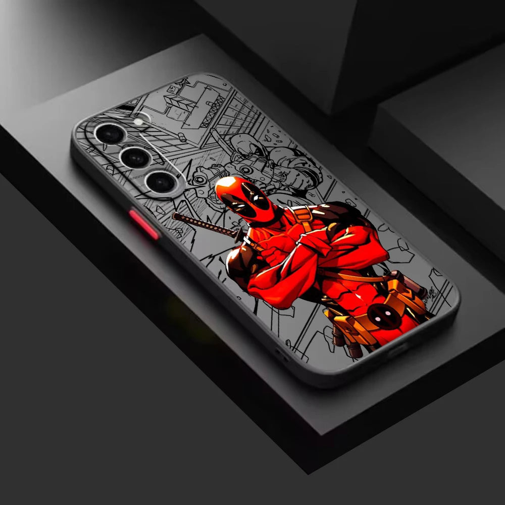 Marvel Hero Frosted Translucent For Samsung Galaxy S24 S23 S22 S21 S20 FE S10 S9 S8 Plus Ultra Pro 5G Funda