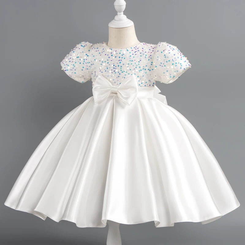 Baby Girls Christmas Dress Sequin ShortSleeve Party Dress Birthday Toddler Dress Wedding Princess Dress for Kid Girl Luxury Cown