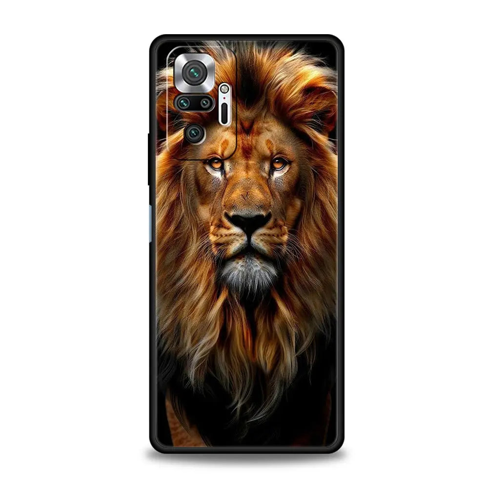 Phone Case For Xiaomi Redmi Note 14 13 12 5G 11 10 Pro Plus 4G 9S 9 14C 13C 12C 10C 9C 9A Soft TPU Cover Tigre Wolf Lion Animal