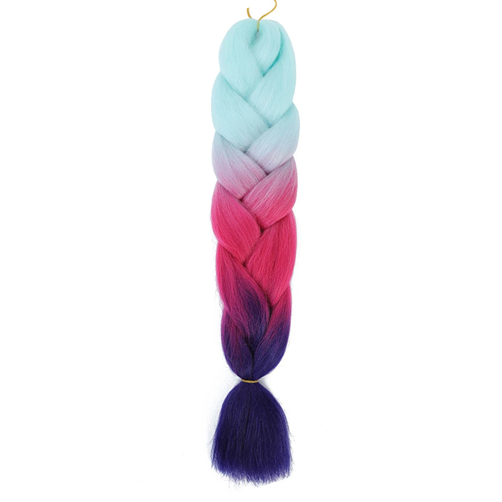 AZQUEEN 24 Inch Jumbo Braids Extensions Synthetic Braiding Hair Afro Ombre Color kanekalon Hair for Children Braid
