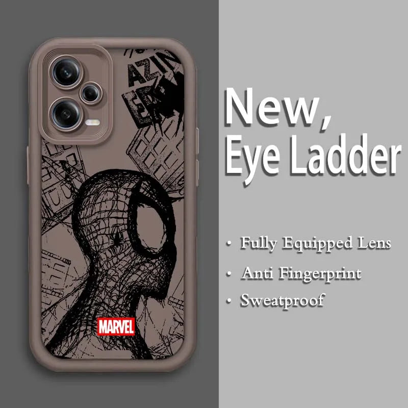 Marvel Groot Spider-Man Art For Xiaomi Redmi Note 14 13 13R 12 12R 11 11E 11T 11S Pro Plus 4G 5G Eye Ladder Soft Phone Case