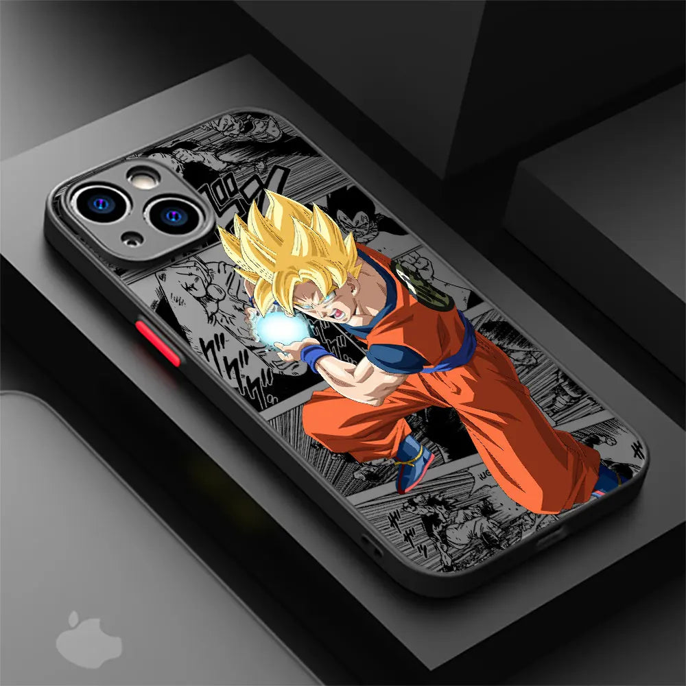 Anime Case for iPhone 14 Plus 15 Pro Max 13 Mini 11 Pro 12 XS XR 7 8 XS MAX SE 12 Pro 13 Pro 12 Anime Dragons Goku