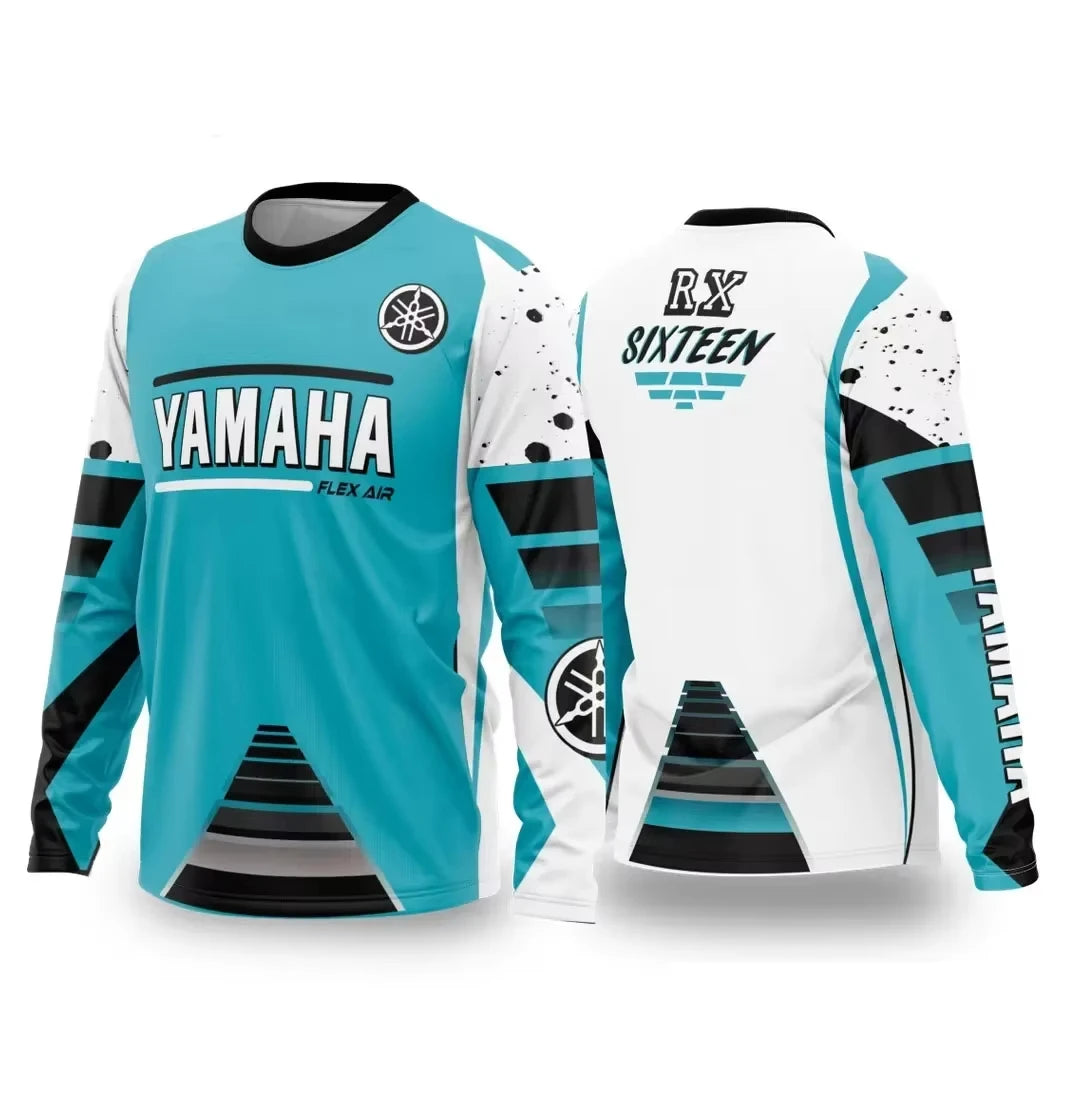 Summer YAMAHA Men Women Motorcycle Riding Suit Loose Breathable Quick Drying Off-Road Racing Suit Long Sleeved Sports T-Shirt