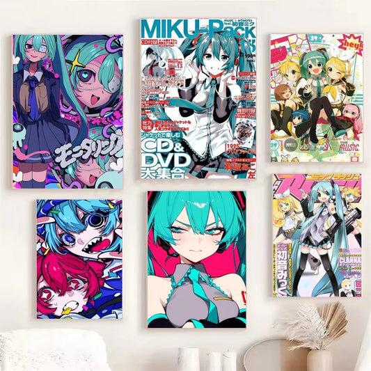 1PC Virtual Idol H-Hatsunes MikU Poster Poster Paper Print Home Living Room Bedroom Entrance Bar Cafe Art Painting Decoration