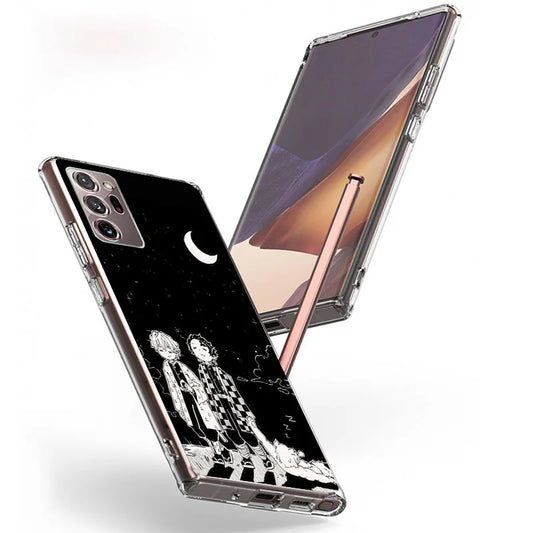 Black White 😈Demon😈Slayer Phnoe Case for Samsung Galaxy S23 S24 Ultra S22 Plus S21 S20 FE S10E S10 S9 S8 + Unique Cover Coque