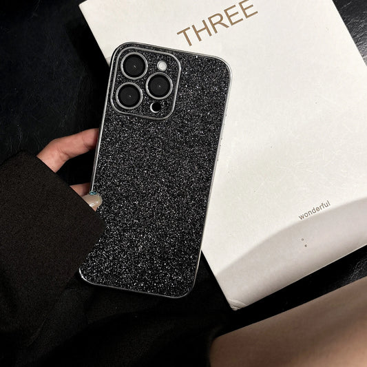 Luxury Bling Glitter Leather Case For iPhone 16 15 14 13 12 11 Pro Max Sparkling Soft Silicone Shockproof Plating Bumper Cover
