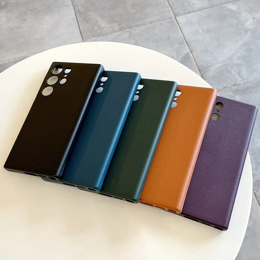 HOCE Luxury PU Leather Phone Cases For Samsung Galaxy S24 S23 Plus Ultra Full Protection High Quality Leather Cover For S22Ultra