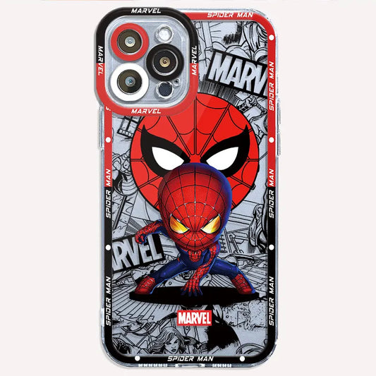 Venomm Spiderr man Case for Apple iPhone 11 12 Pro XR 7 8 14 Pro Max SE 13 Mini 15 Plus XS Max Capa Transparent Soft Cover