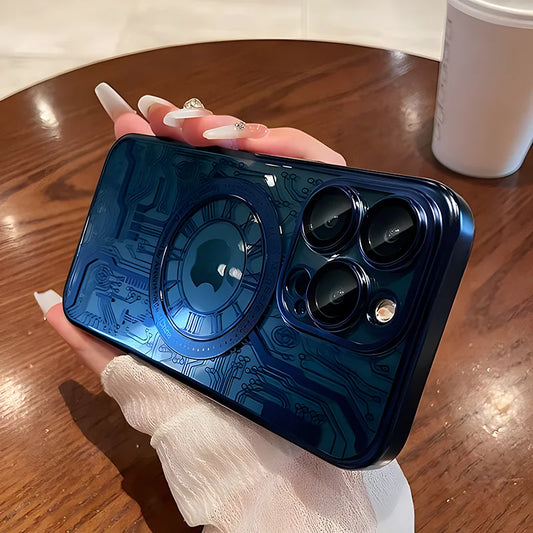 Luxury Transparent For Magsafe Magnetic Case For iPhone 15 14 13 12 11 16 Pro Max Wireless Charging Cover 16 15 Plus Accessories