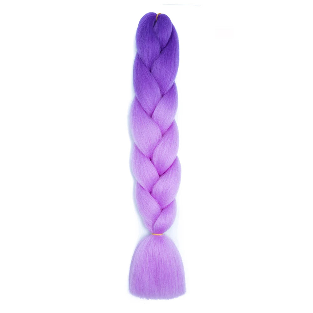 AZQUEEN 24 Inch Jumbo Braids Extensions Synthetic Braiding Hair Afro Ombre Color kanekalon Hair for Children Braid