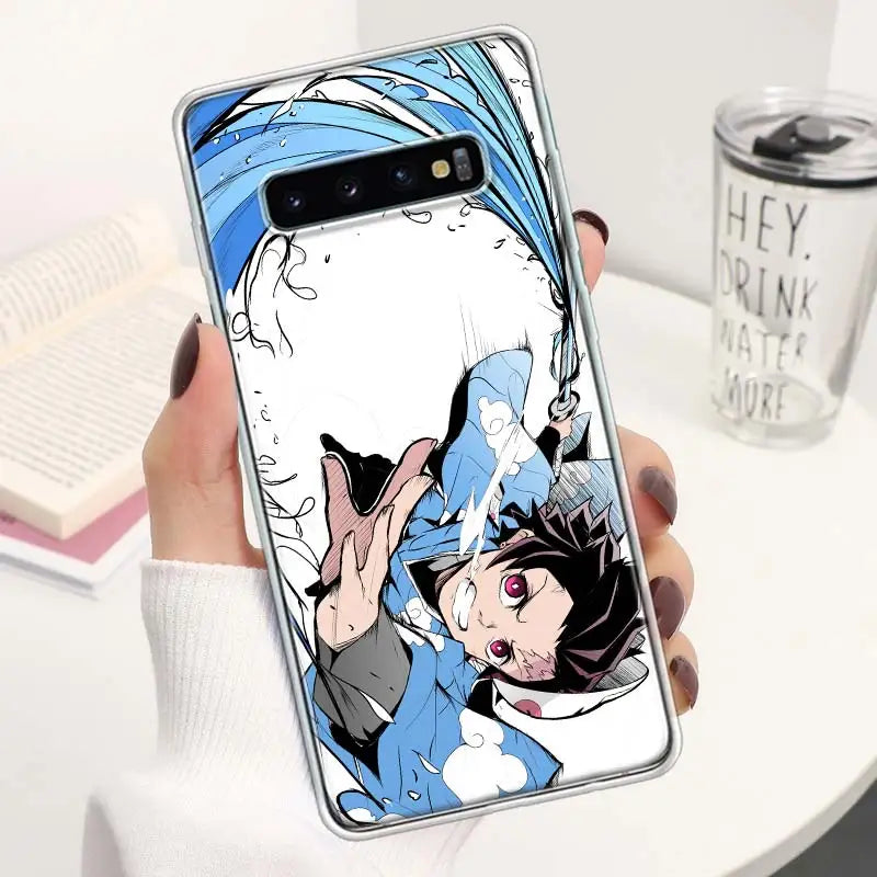 Kimetsu no Yaiba Anime😈Demon😈Slayer Phone Case For Samsung Galaxy S24 S23 S22 S21 Ultra S10 Plus S20 FE S10E S9 S8 + Soft Cover
