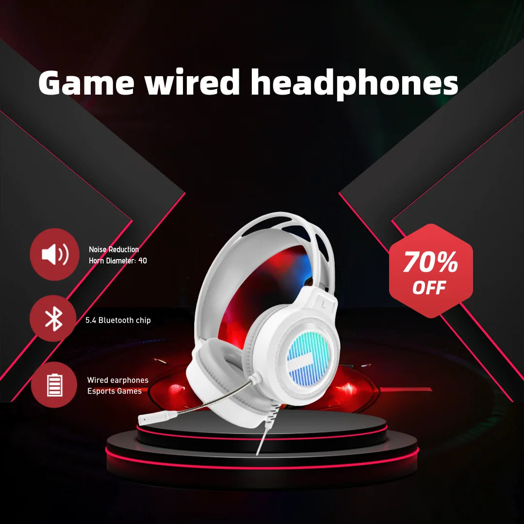Gaming Headset 7.1 Stereo Virtual Surround Bass Gaming Headset Wired 3.5mm Noise-cancelling Gaming Headset With Microphone