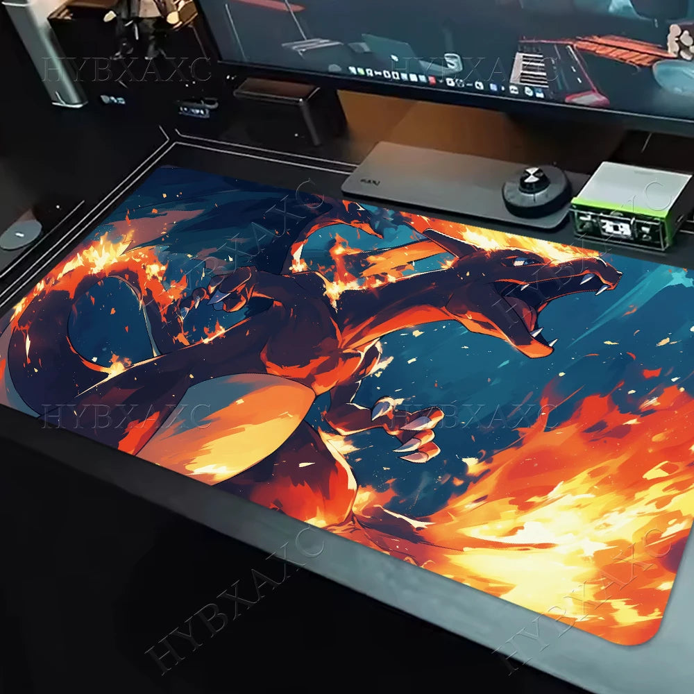 Gaming Mouse Pad P-pokemon Charizard Home New HD Pc Mousepad XXL keyboard pad Non-Slip Office Carpet Laptop Mice Pad Gift