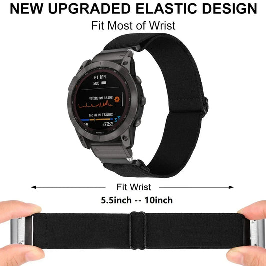 Elastic Woven Nylon Loop Strap For Garmin 22 26mm Fenix 7 7X 6X 6s 6 Pro 5 5s 5X Plus 3HR 945 Epix Gen 2 Enduro Quickfit Band