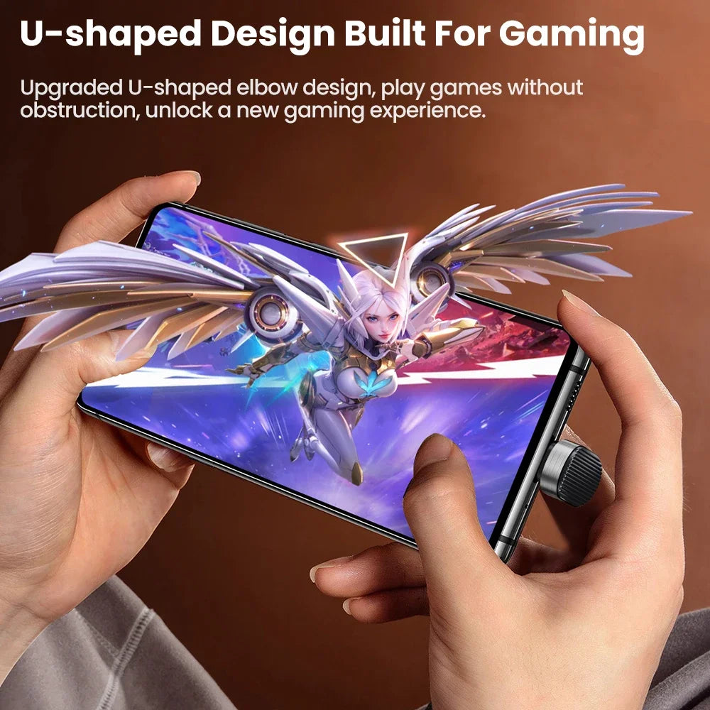 Toocki 100W U-Shaped 180 Degree Elbow Type C To Type C Mobile Game Cable USB C to Lighting Fast Charge Cable For Iphone Xiaomi