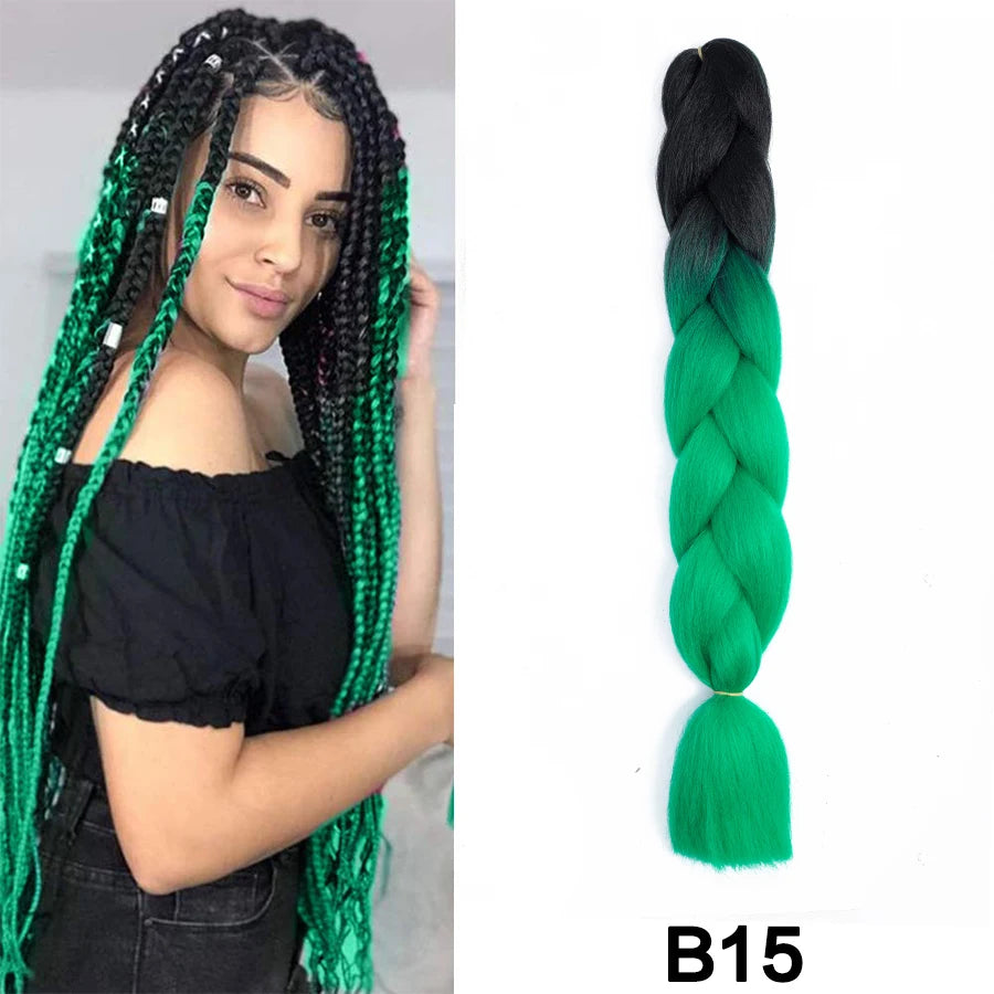 Jumbo Braiding Hair Synthetic Crochet Braids Hair Knotless Braids For Box Braids Senegales Tribal Braids Yaki Hair Extensions