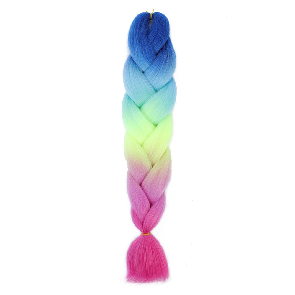 AZQUEEN 24 Inch Jumbo Braids Extensions Synthetic Braiding Hair Afro Ombre Color kanekalon Hair for Children Braid