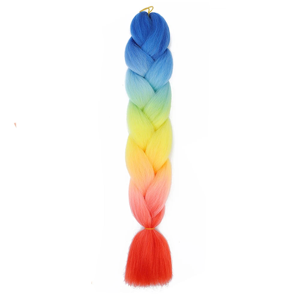 AZQUEEN 24 Inch Jumbo Braids Extensions Synthetic Braiding Hair Afro Ombre Color kanekalon Hair for Children Braid