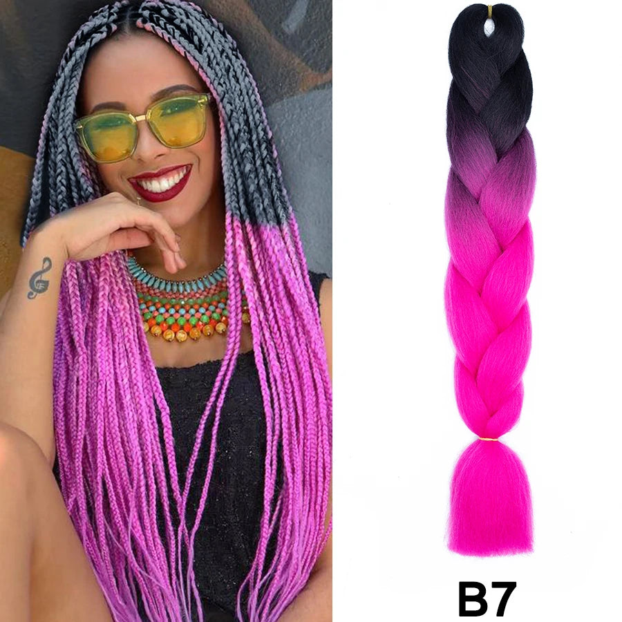 Jumbo Braiding Hair Synthetic Crochet Braids Hair Knotless Braids For Box Braids Senegales Tribal Braids Yaki Hair Extensions