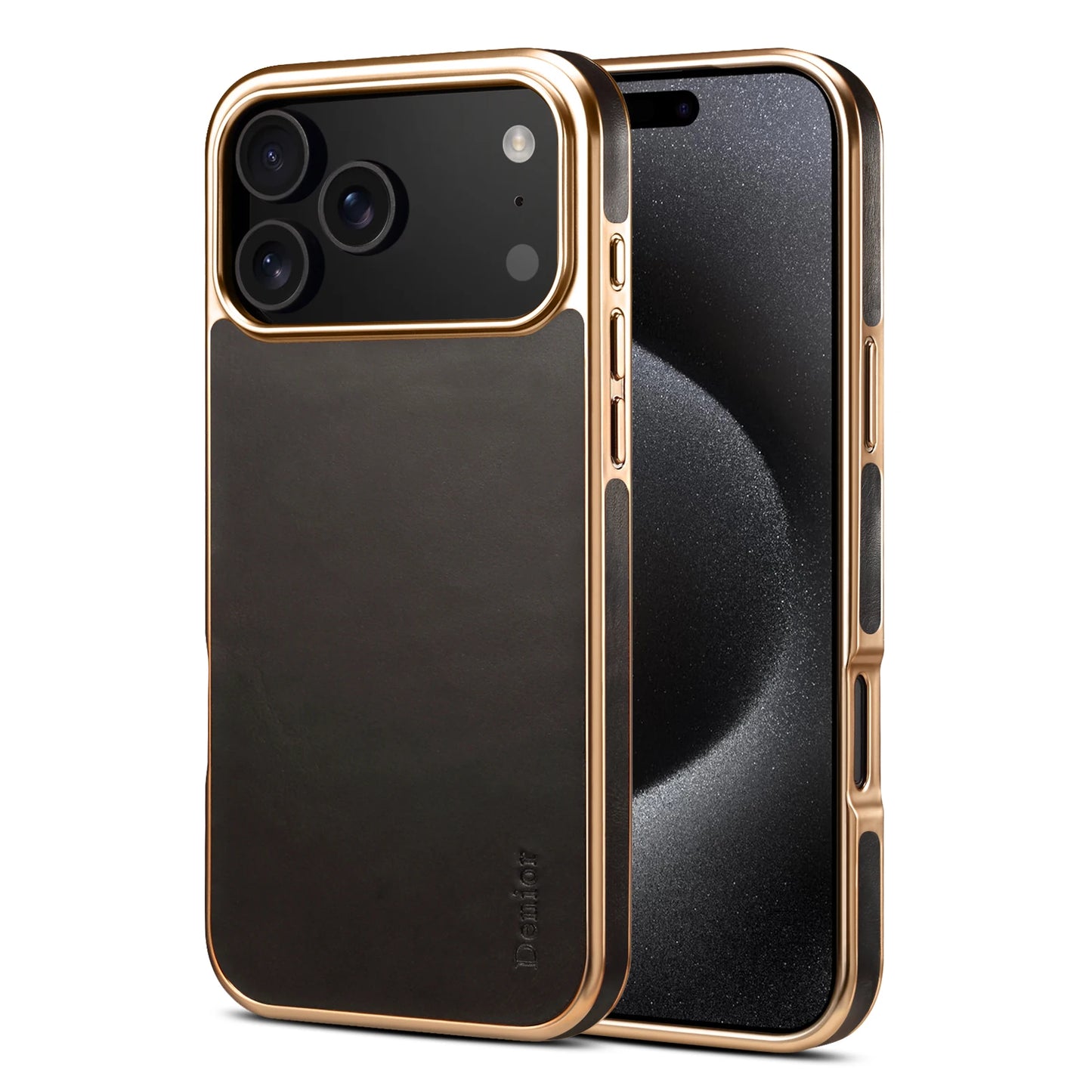 Luxury Oil Wax Cowhide Leather Case for iPhone 16 Pro Max 17 Air 15 Plus 14 Pro 13 12 Lens Electroplating Protective Phone Cover